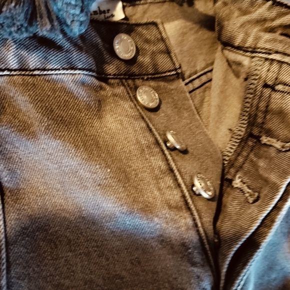 Relaxed Boyfriend Jeans with Drawstring Waist in Washed Grey/Taupe - Picture 6 of 10